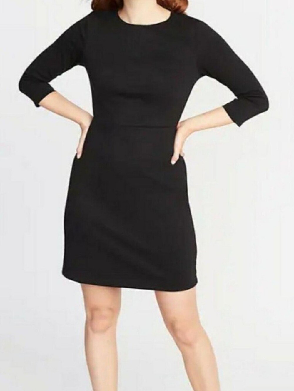 Old Navy Short Black 3/4 Sleeve Sheath Dress